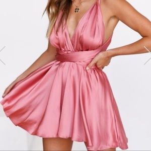 Xenia Boutique Pink Satin Dress